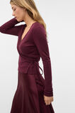 Australian Merino Wrap Top  Plum Red  hi-res