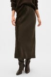 Crinkled Satin Slip Skirt  Coffee Bean  hi-res