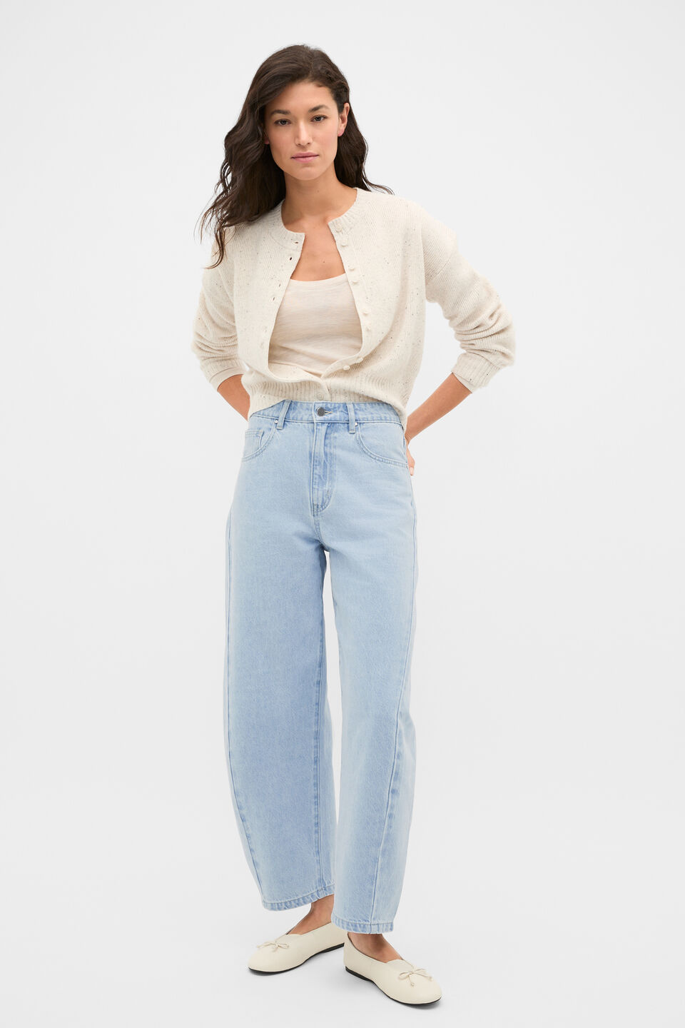 Australian Merino Scoop Neck Top  Mist Marle