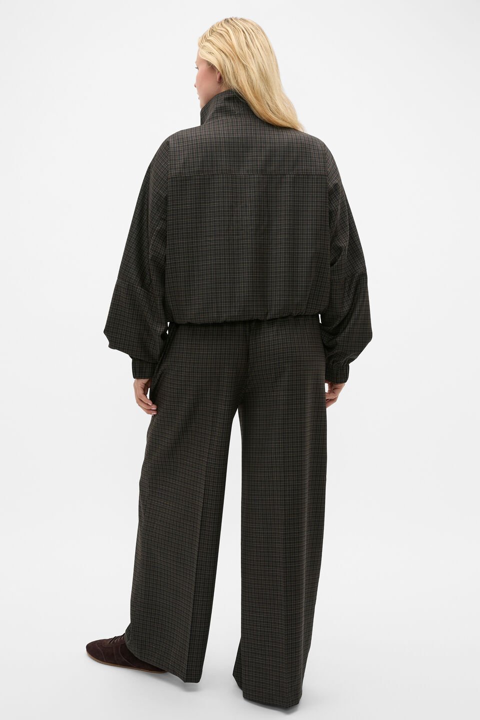 Mini Check Bomber Jacket  Coffee Bean Check