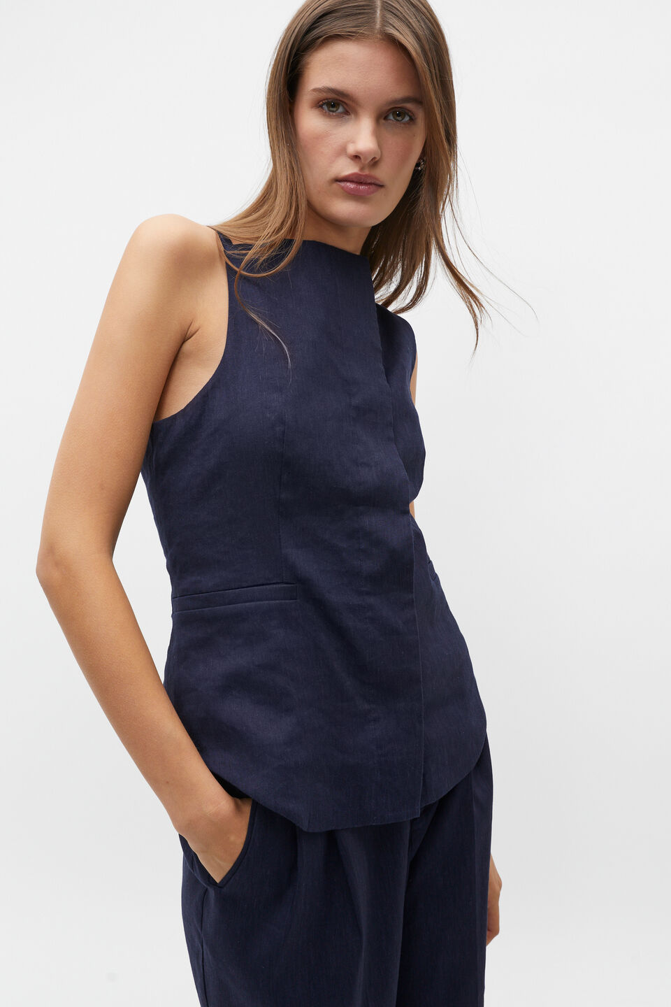 Square Neck Vest  Midnight Sky