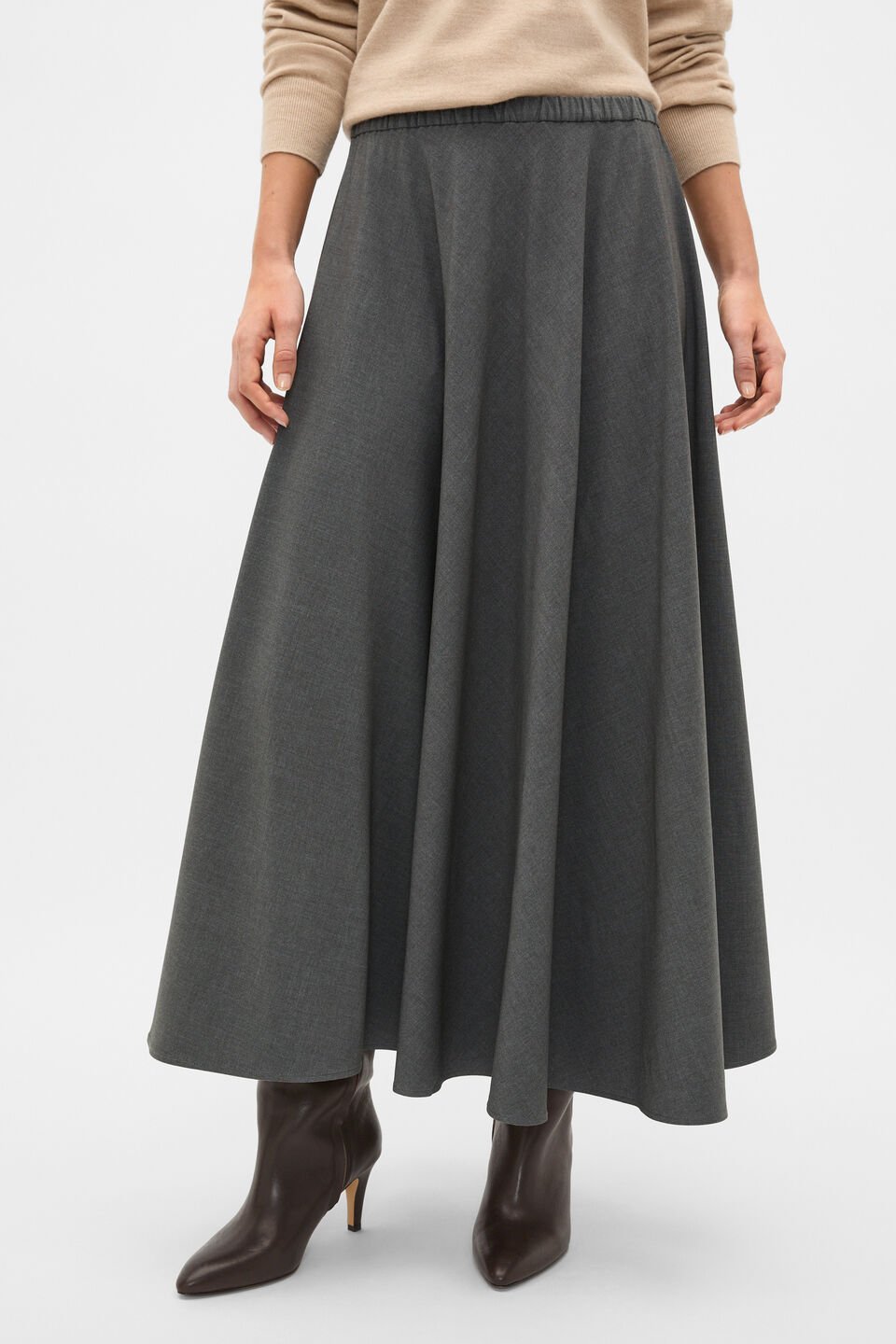 Crossdye Suit Skirt  Charcoal Crossdye