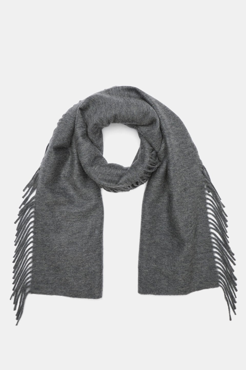 Fringe Scarf  Charcoal Grey Marle