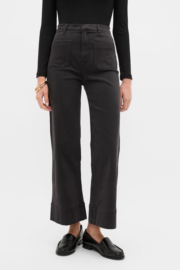 Core Wide Leg Pocket Jean  Charcoal Wash  hi-res