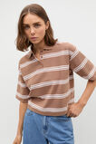 Stripe Boxy Polo  Nutmeg Stripe  hi-res