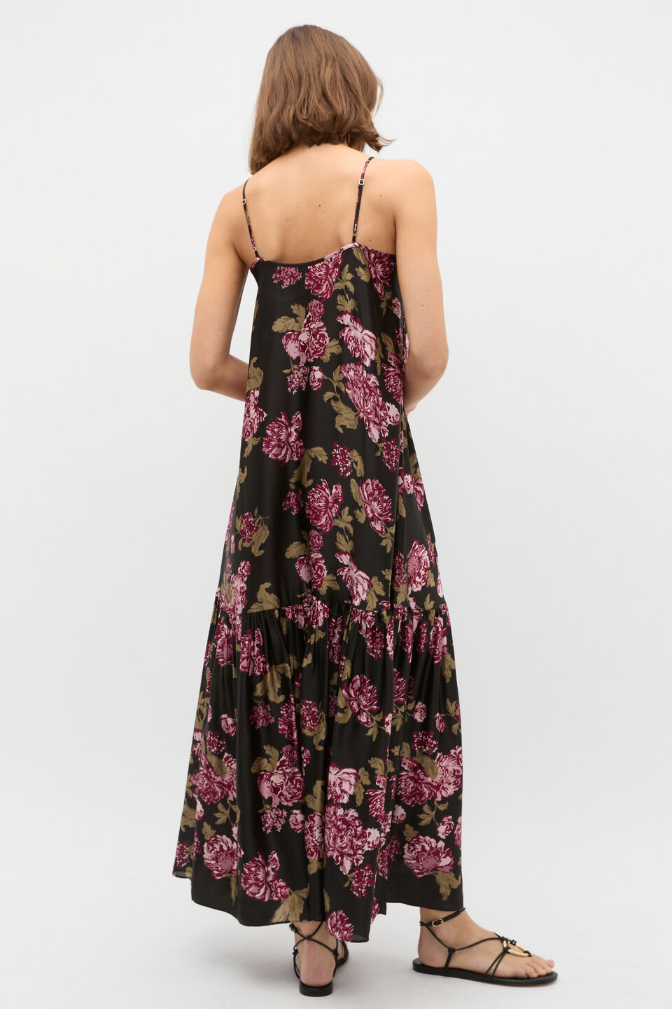 Silk Floral Midi Dress  Floral Multi