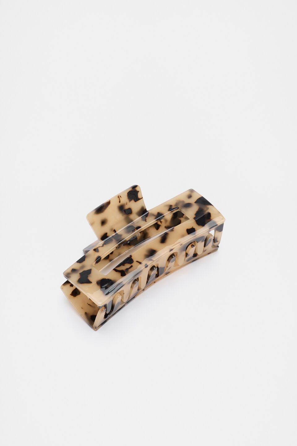 Acetate Rectangle Hair Claw  Milky Tort