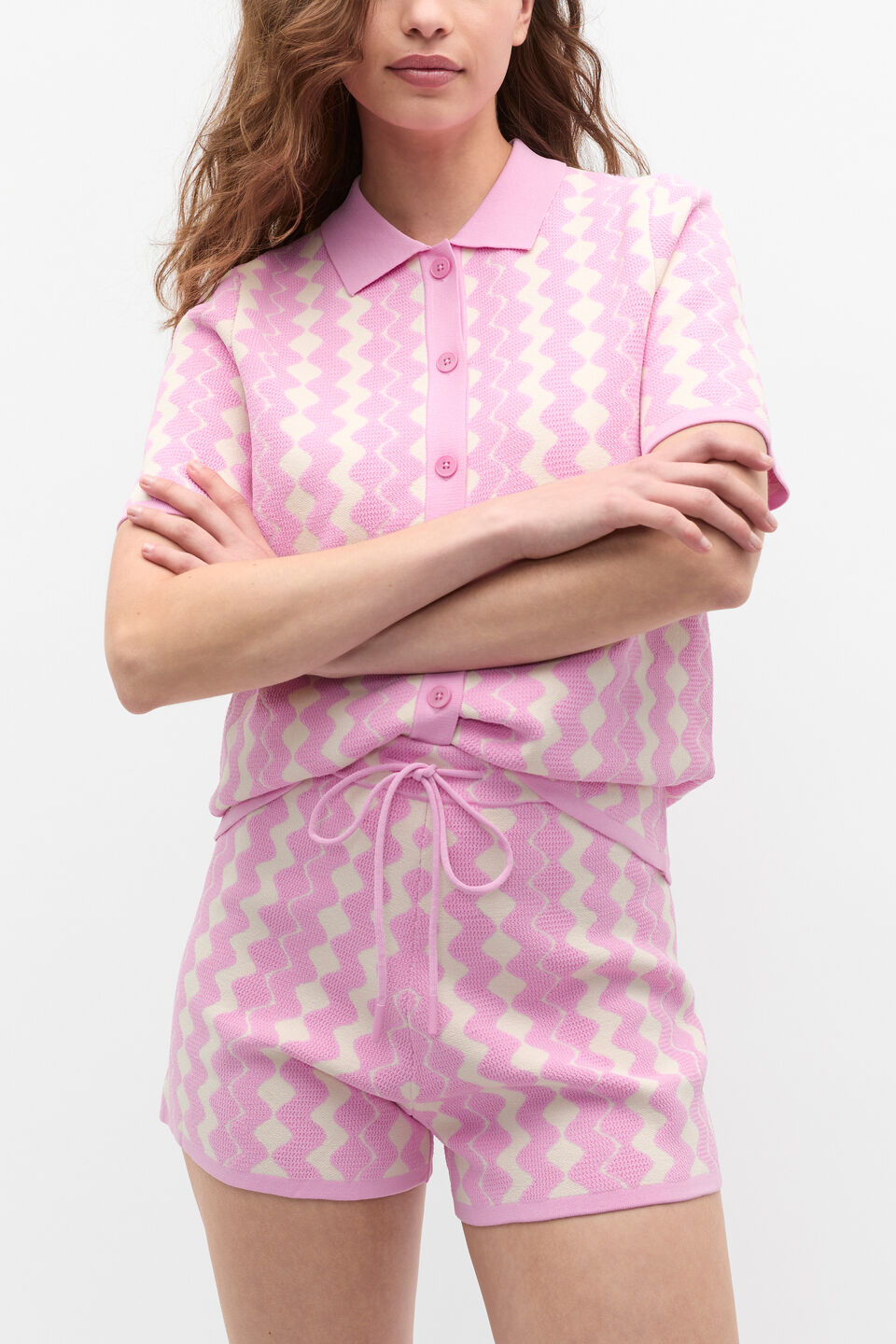 Jacquard Knit Short  Fairy Floss