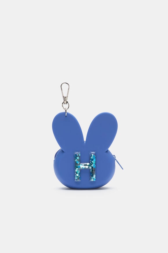 Bunny Silicone Initial Keyring  H  hi-res