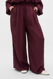 Textured Satin Gathered Pant  Plum Red  hi-res