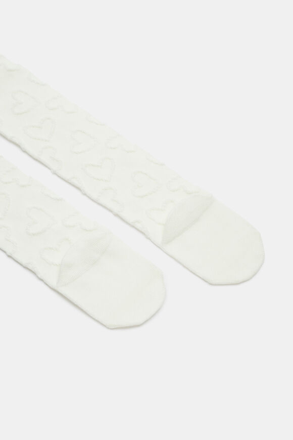 Baby Heart Jacquard Tights  Vanilla  hi-res