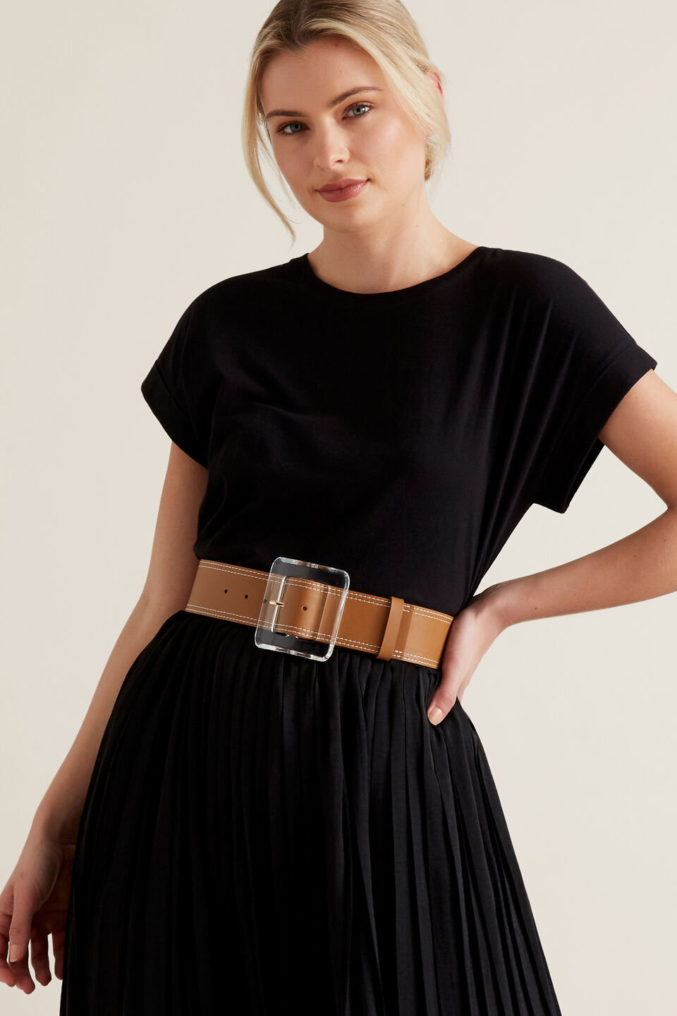 Acrylic Buckle Waist Belt  