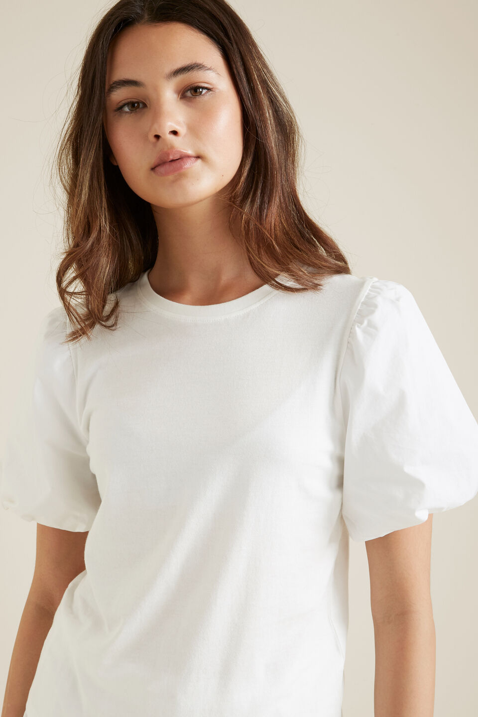 Poplin Splice Tee  