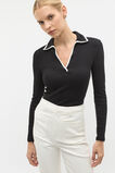 Contrast Rib Polo  Black  hi-res