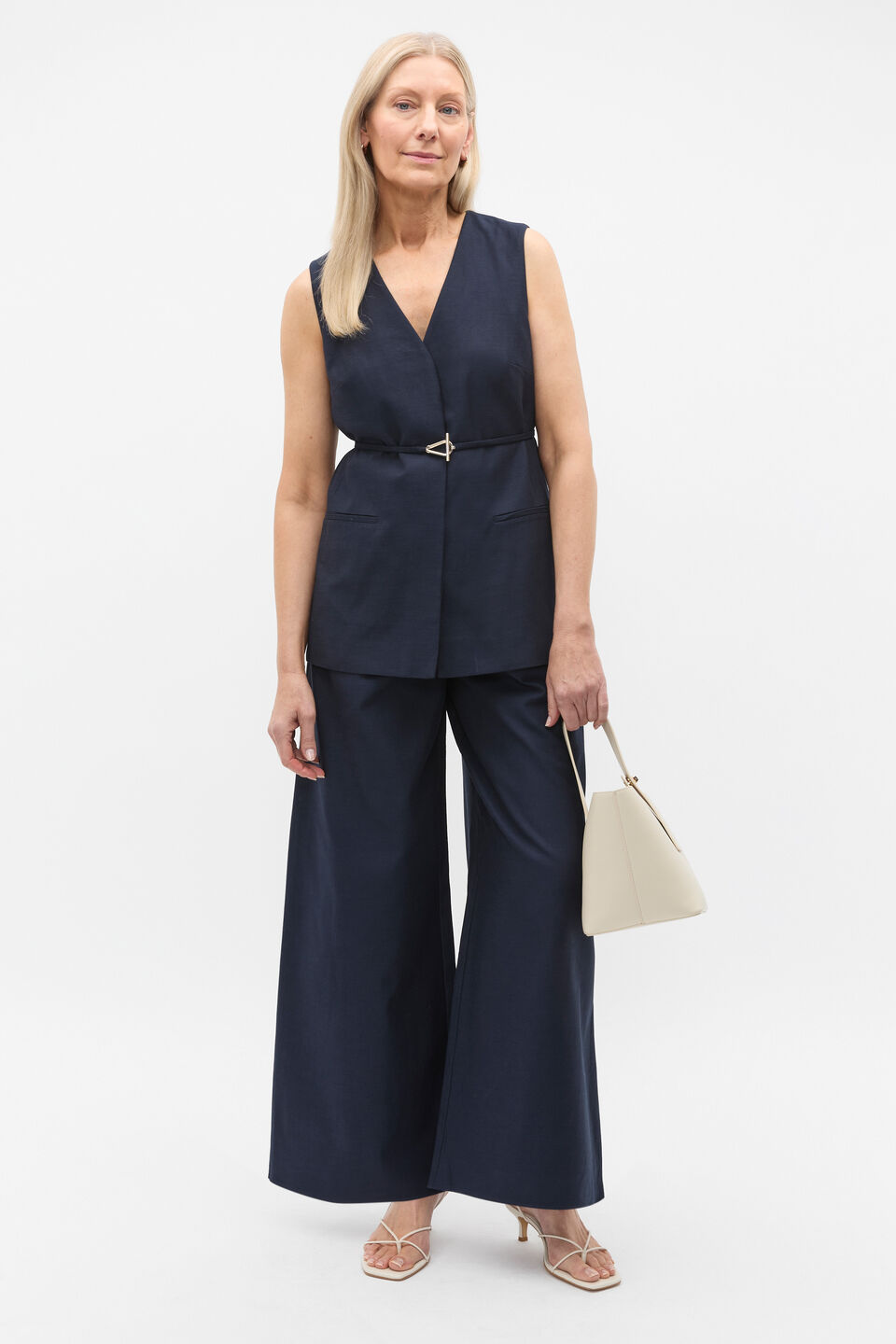 Tailored Drapey Pant  Twilight Blue
