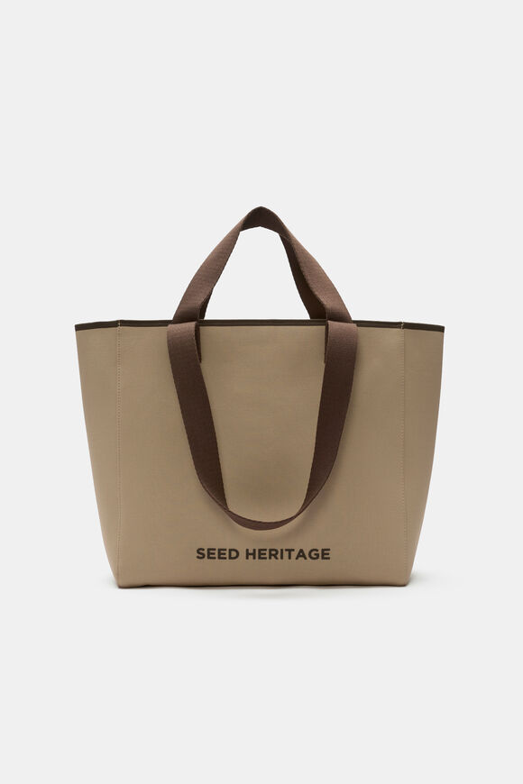 Seed Logo Knit Tote  Sandstone  hi-res