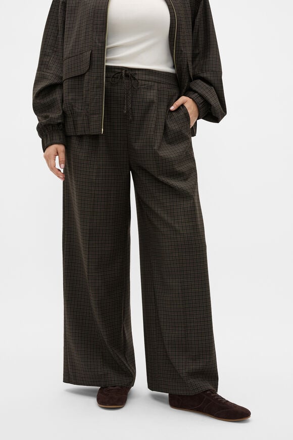 Check Elasticated Pant  Coffee Bean Check  hi-res