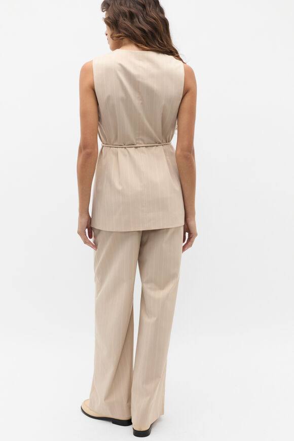 Pinstripe Vest  Latte Pinstripe  hi-res