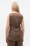 Linen Longline Button Vest  Pinecone  hi-res