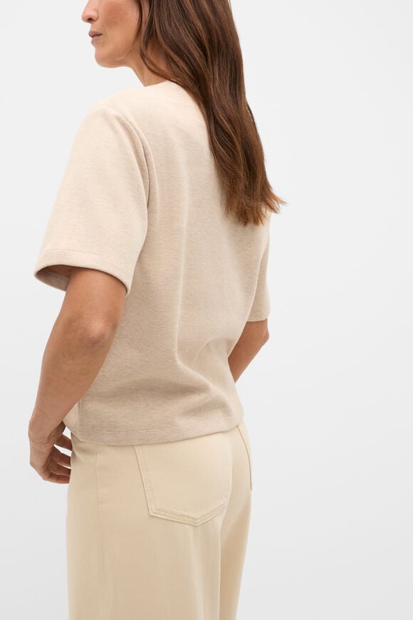 Brushed Boxy Crew Neck Tee  Sandstone Marle  hi-res