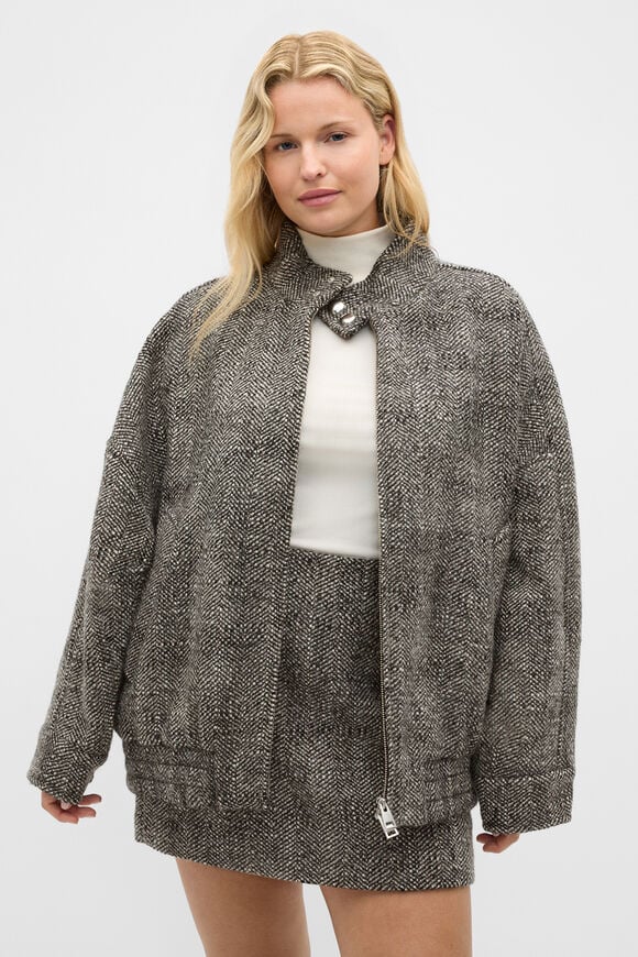 Textured Mini Skirt  Pale Slate Crossdye  hi-res