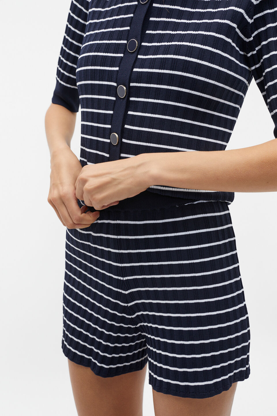 Stripe Knit Short  Midnight Sky Stripe