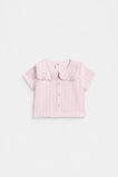Stripe Collar Shirt  Berry  hi-res