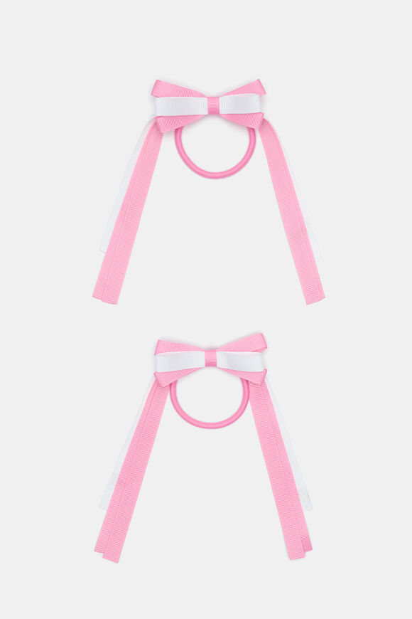 Two Tone Bow Elastics  Candy Pink  hi-res
