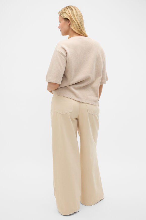 Brushed Boxy Crew Neck Tee  Sandstone Marle  hi-res