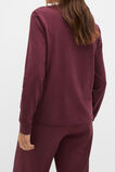 Textured Long Sleeve Relaxed Top  Plum Red  hi-res