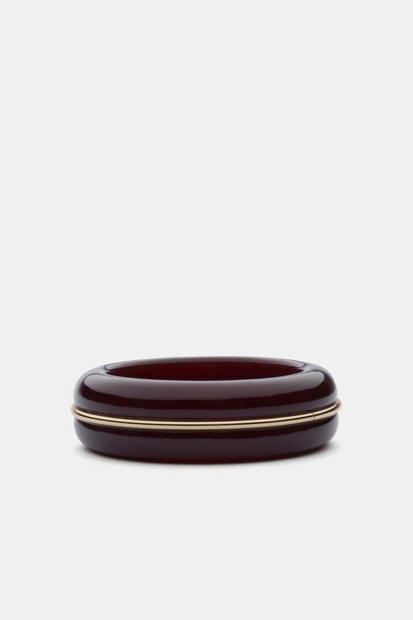 Metal Insert Resin Bangle  Plum Red  hi-res