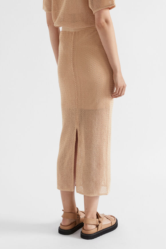 Column Maxi Mesh Skirt  Soft Wheat  hi-res