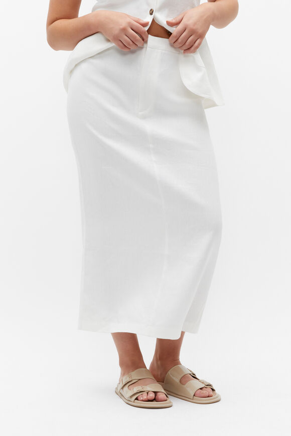 Linen Maxi Cargo Skirt  Cloud Cream  hi-res