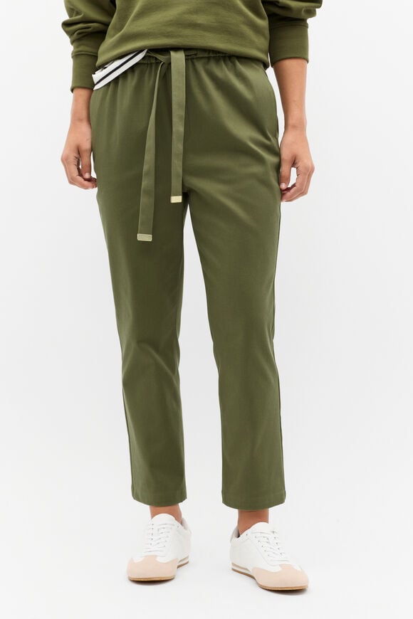 Tapered Leg Tie Pant  Rainforest  hi-res