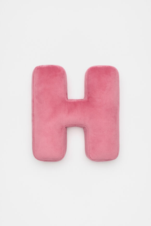 Raspberry Velvet Initial Cushion  H  hi-res