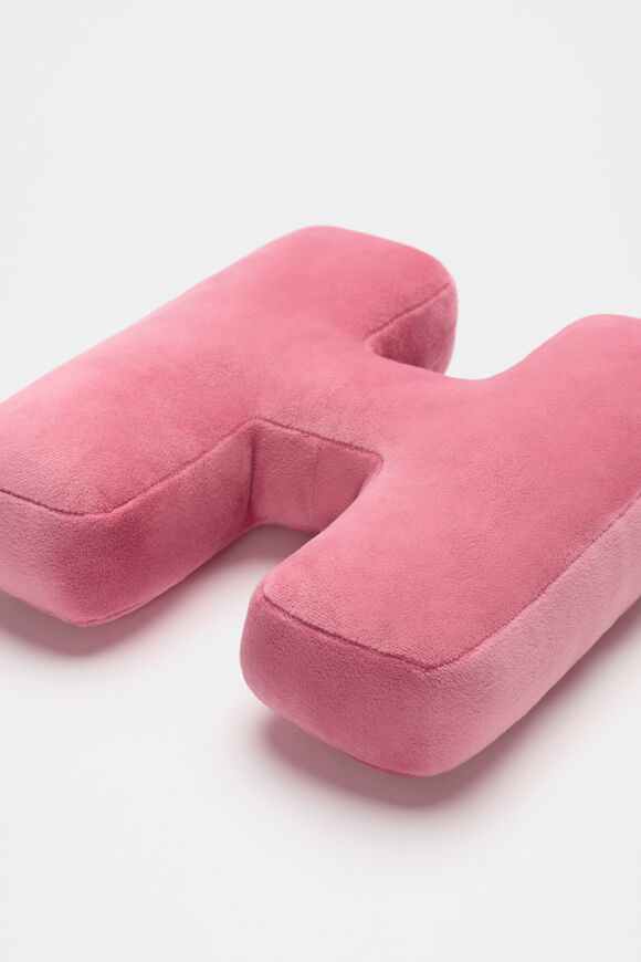 Raspberry Velvet Initial Cushion  H  hi-res