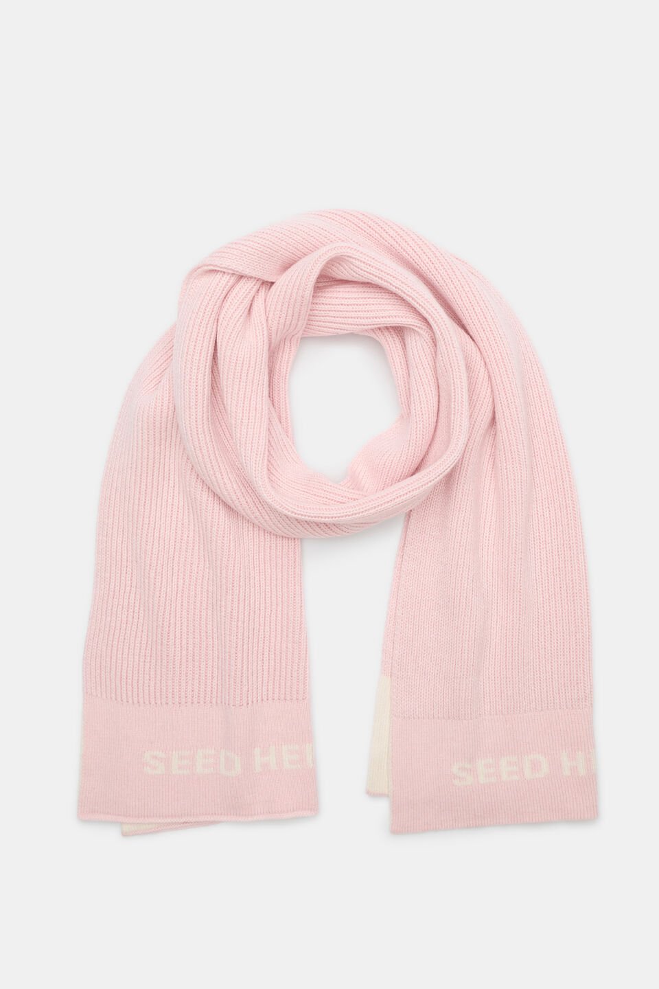Rib Knit Logo Scarf  Pale Blossom
