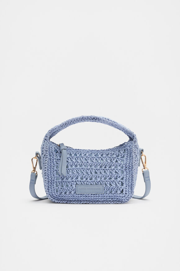 Woven Mini Cross Body Bag  Cornflower Blue  hi-res
