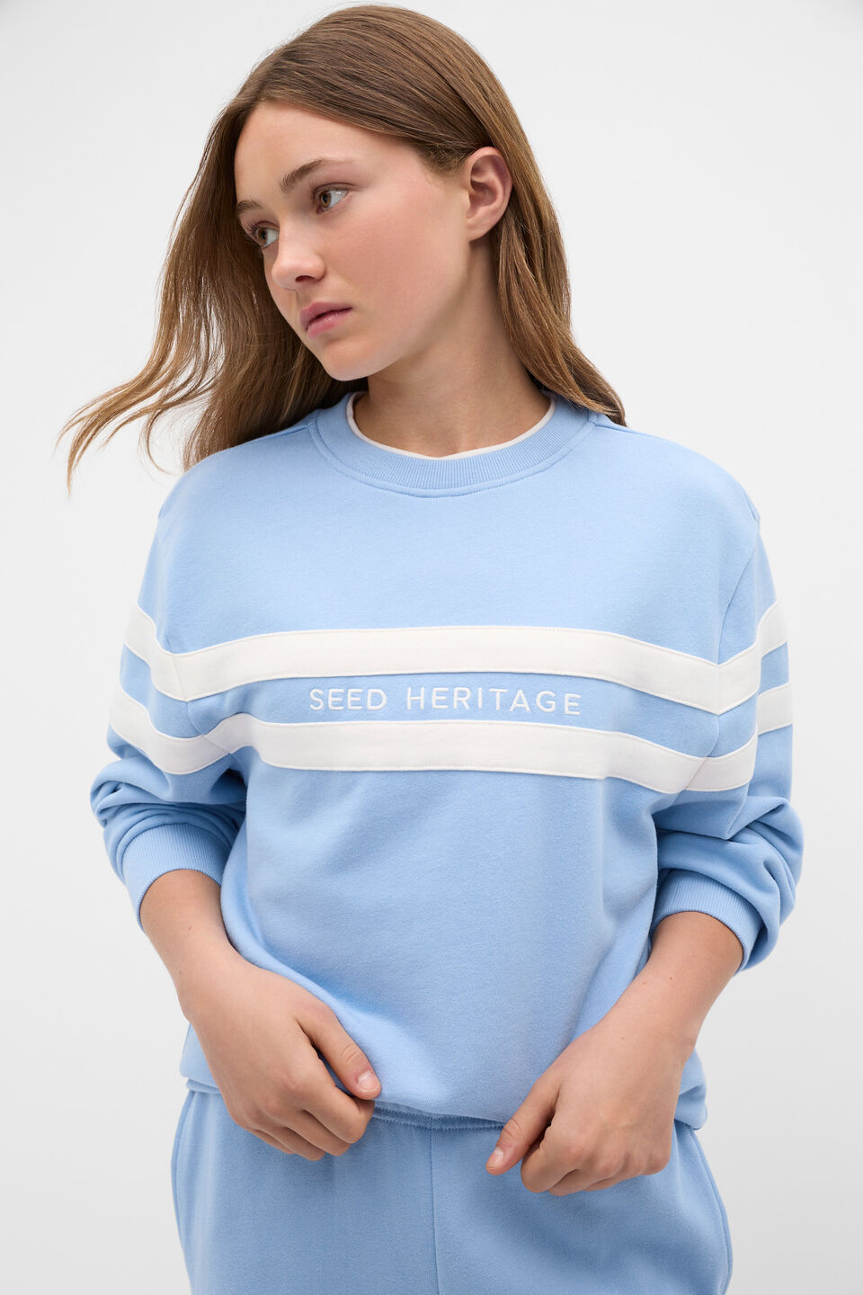 Relaxed Logo Crew Sweat  Cloud Blue
