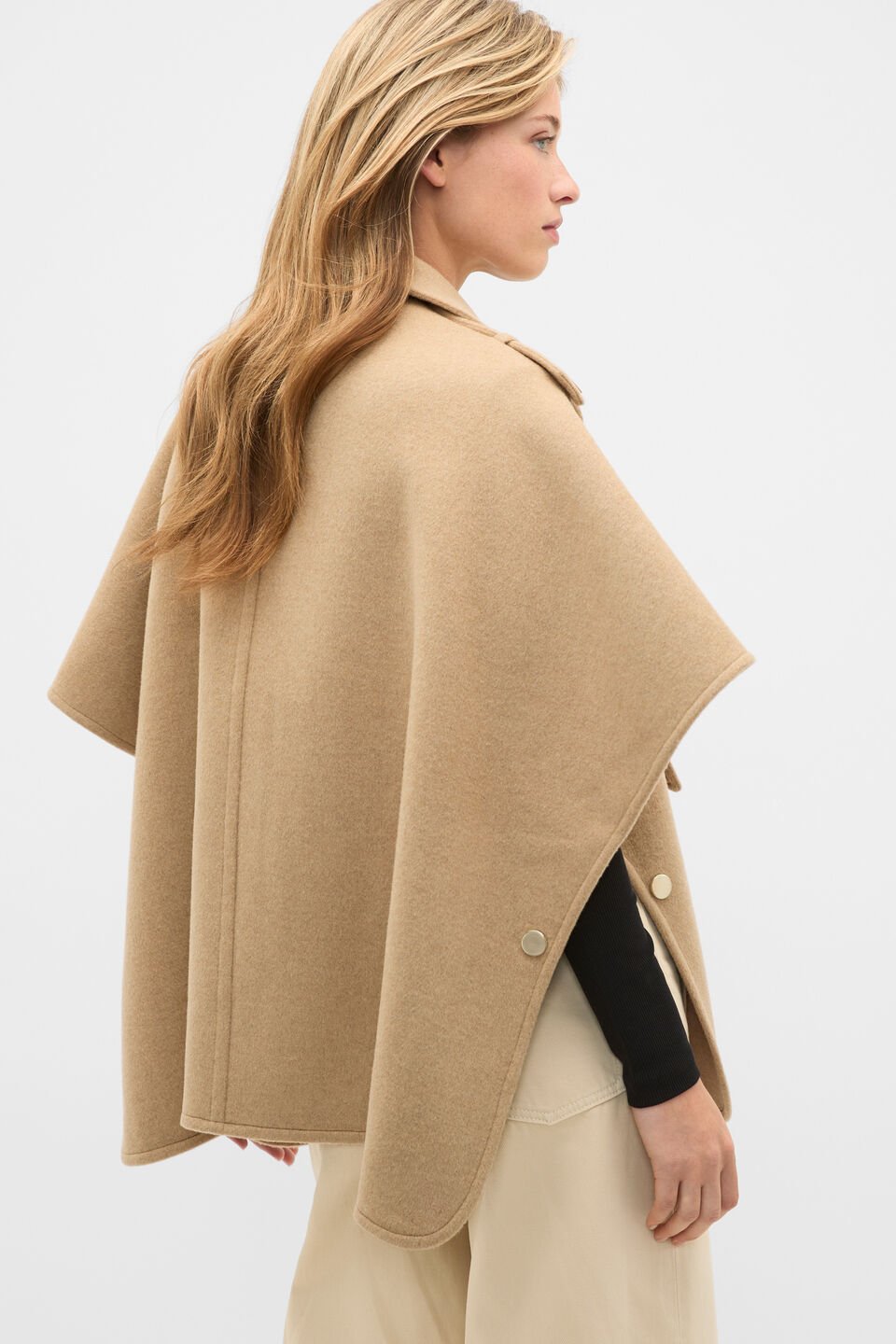 Wool Trench Cape  Sandstone