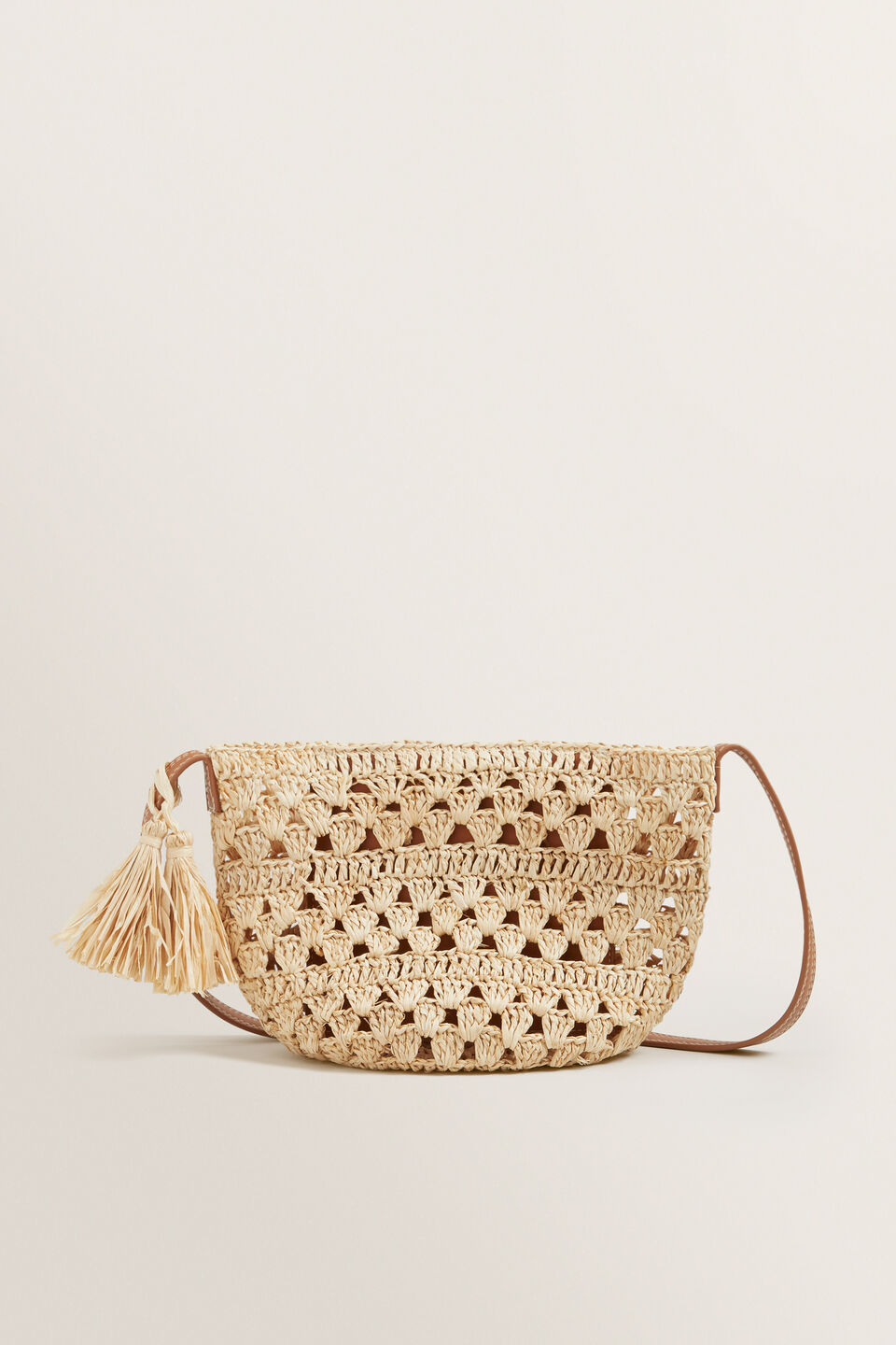 Crotchet Raffia Crossbody  