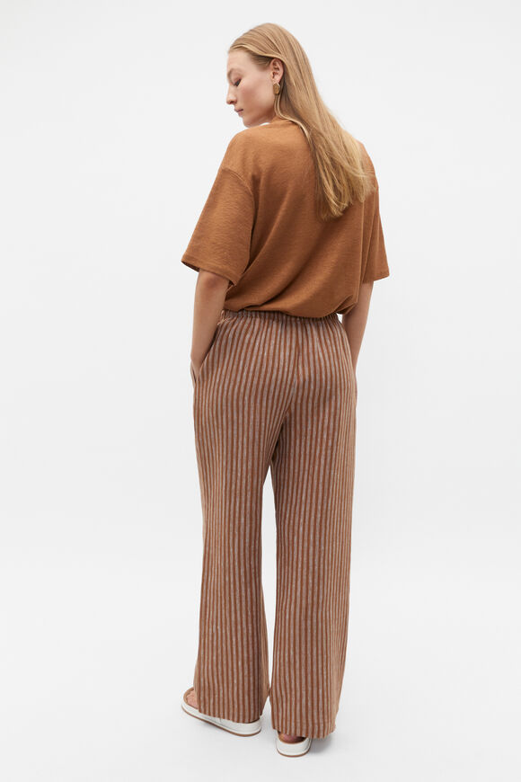 Core Linen Wide Leg Tie Pant  Cinnamon Spice Stripe  hi-res