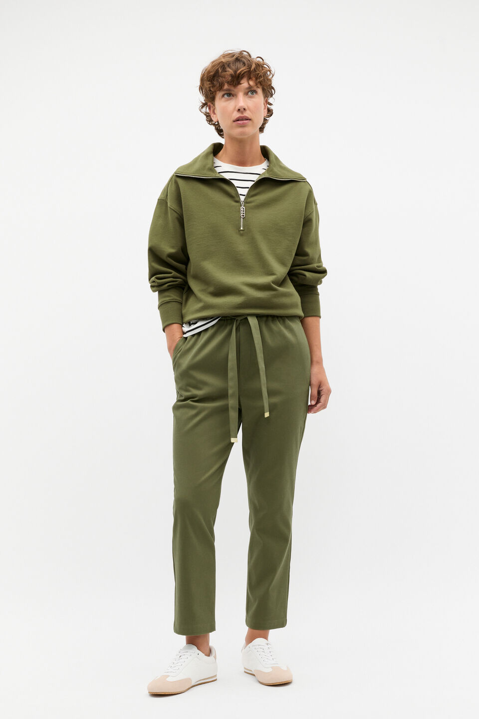 Tapered Leg Tie Pant  Rainforest