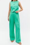 Linen Pleat Front Trouser  Deep Emerald  hi-res