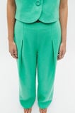 Linen Pleat Front Trouser  Deep Emerald  hi-res