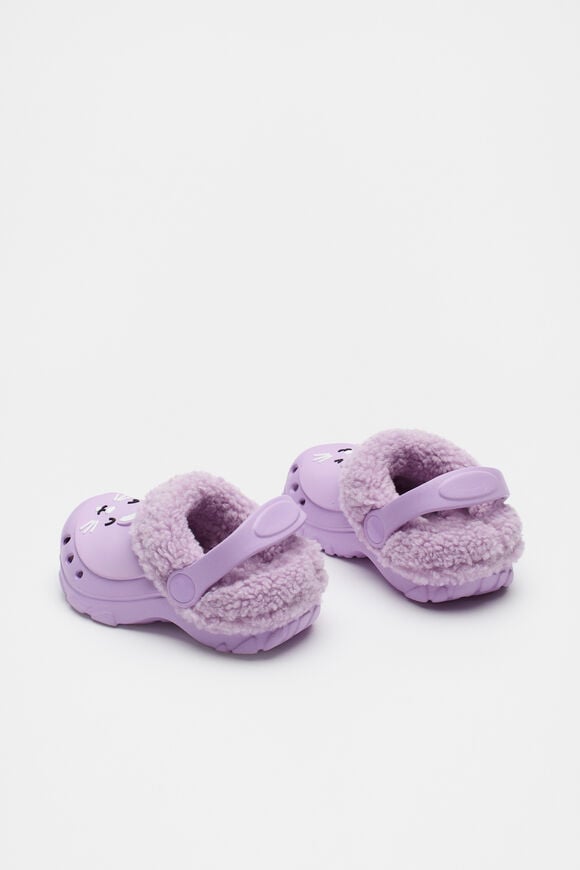 Bunny Fur Lined Clog  Soft Lilac  hi-res