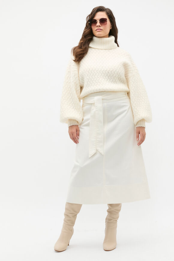 Lofty Textured Roll Neck Knit  Cloud Cream  hi-res