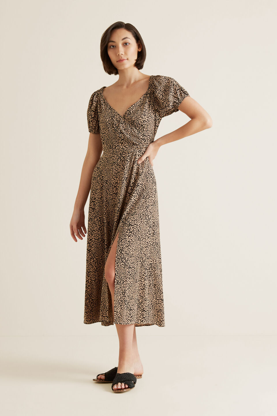 Off Shoulder Animal Dress  