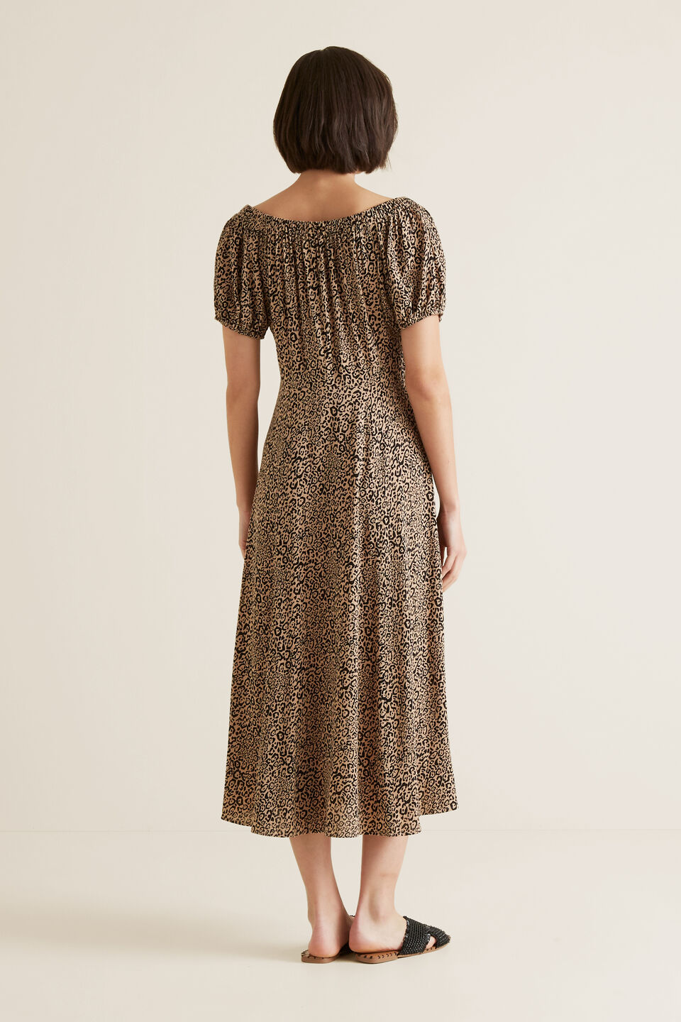 Off Shoulder Animal Dress  