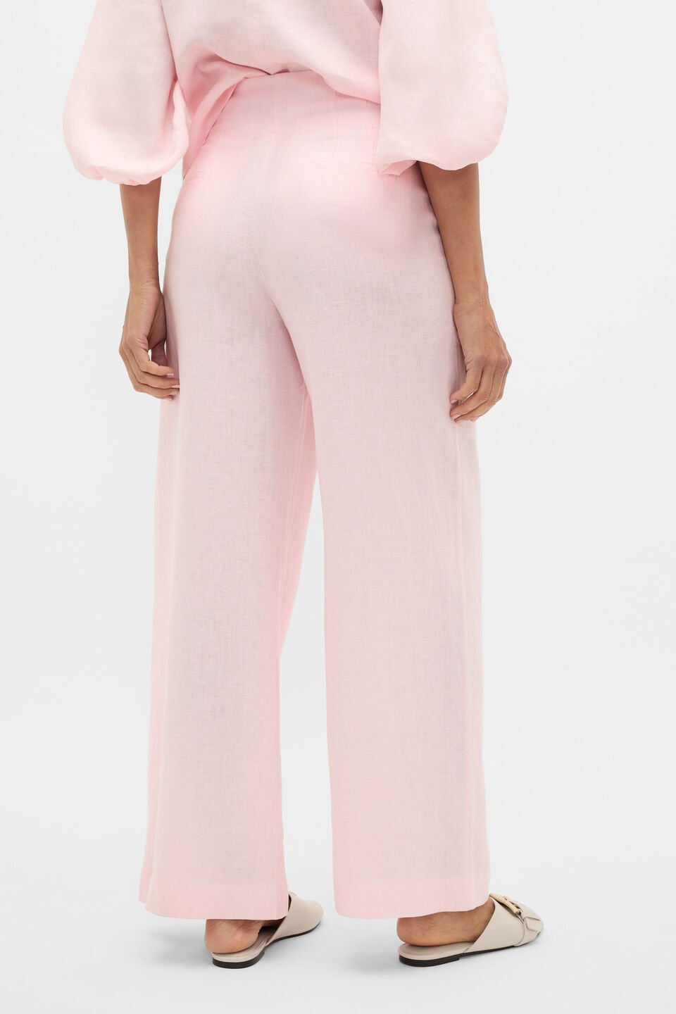 Core Linen Waisted Pant  Pale Blossom
